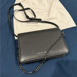 Status Anxiety Black Leather Crossbody Bag